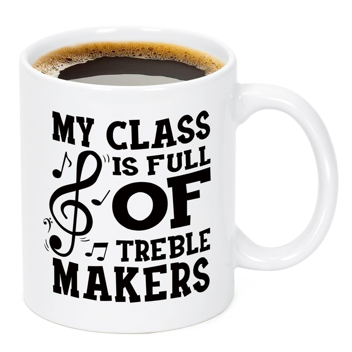 Taza YHRJWN frontal con mensaje para empezar el día con café
