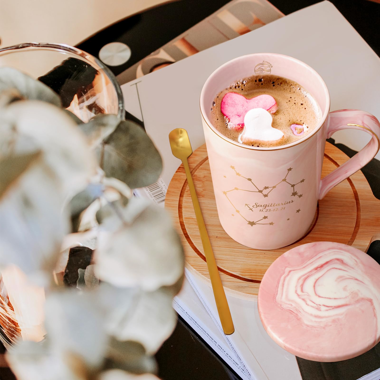 Taza YHRJWN Sagitario 14oz, tamaño ideal para café o té.