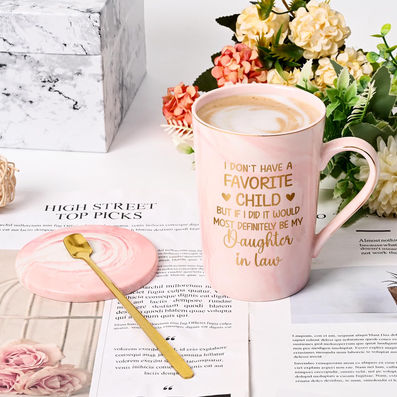 Taza YHRJWN con impresión dorada duradera para uso diario