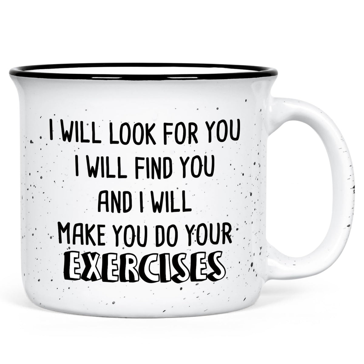 Taza YHRJWN con frase motivadora para terapia física, ideal para empezar el día.