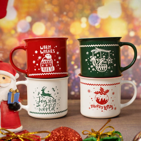 Taza YHRJWN con diseño de ornamentos, para reuniones festivas
