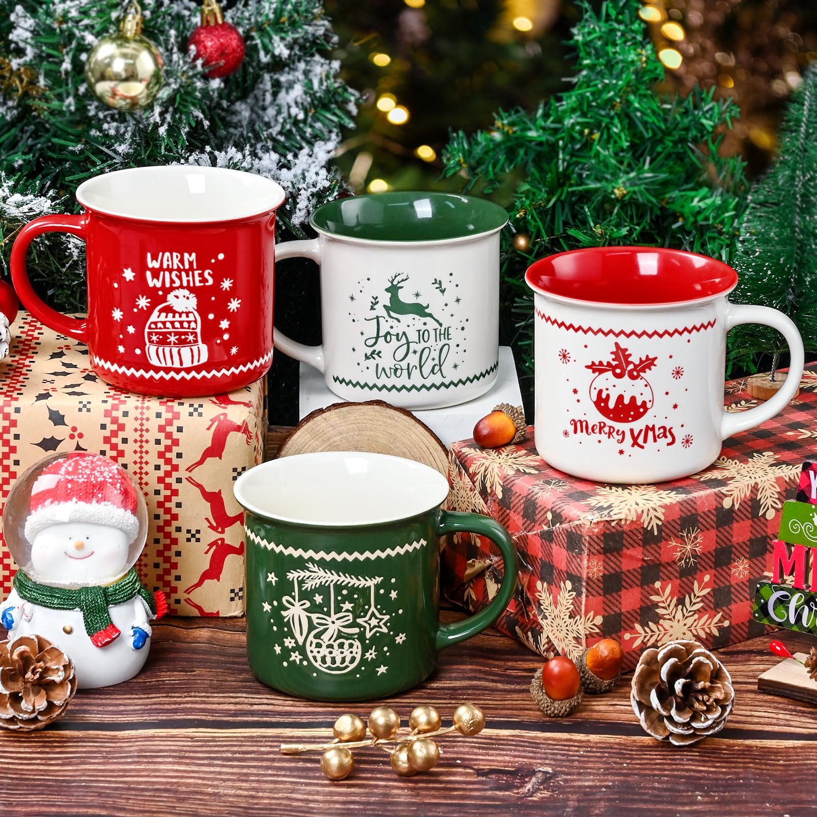 Taza YHRJWN con tema renos, perfecta para bebidas cálidas en familia