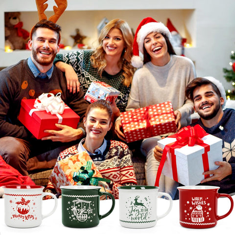 Taza YHRJWN con gorro navideño, añade toque festivo al café