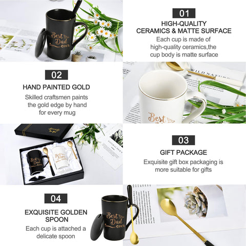 Taza YHRJWN, posavasos incluido, protege superficies y completa el set.