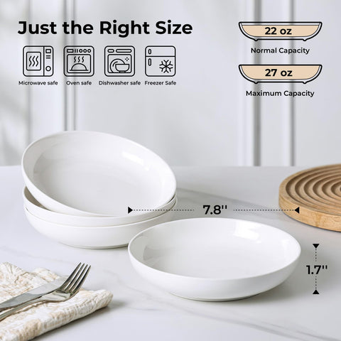YHY platos ensalada ceramicos blancos 7-8 pulgadas: presentación elegante y duradera.