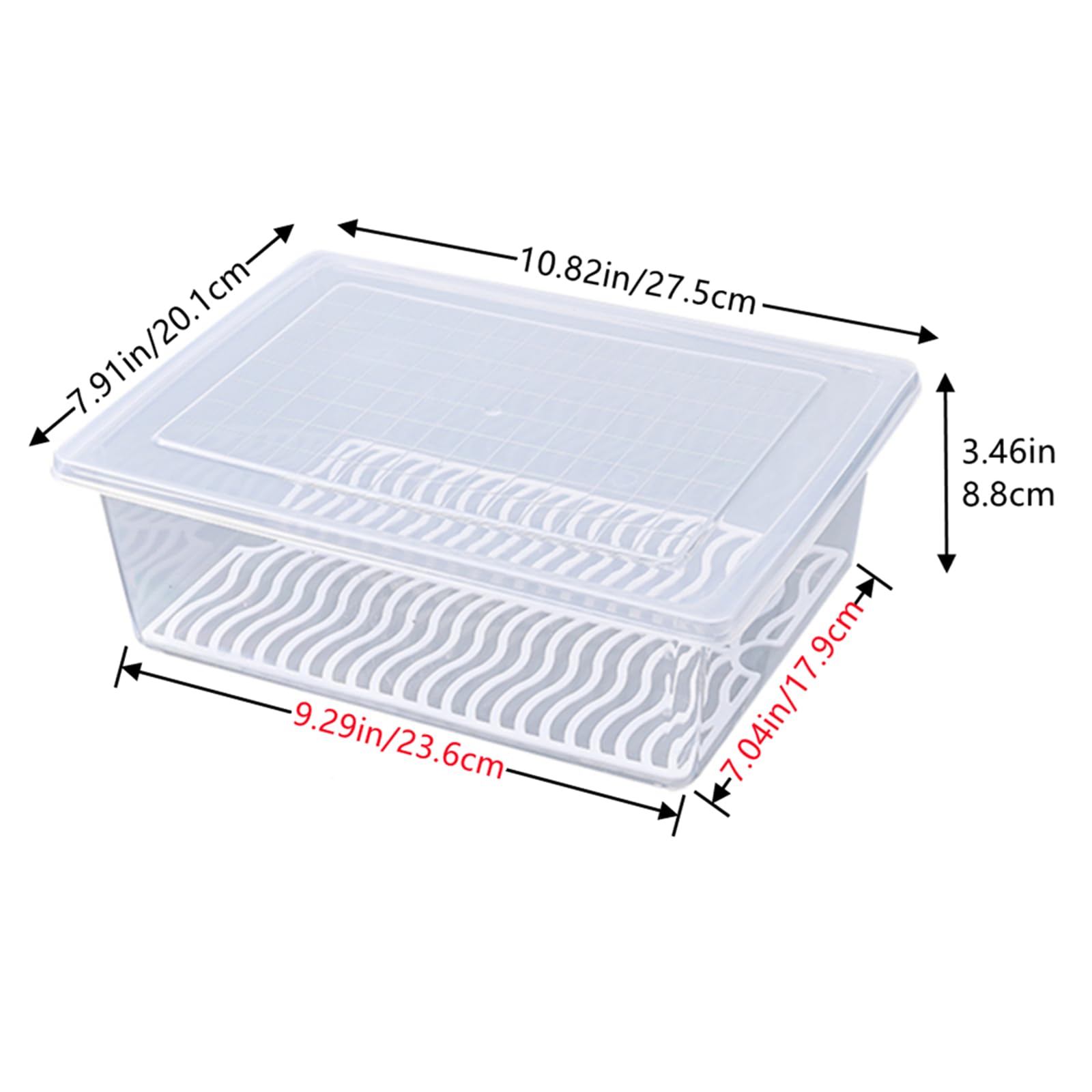 Organizador de refrigerador Yiautao rectangular con tapa higiénica