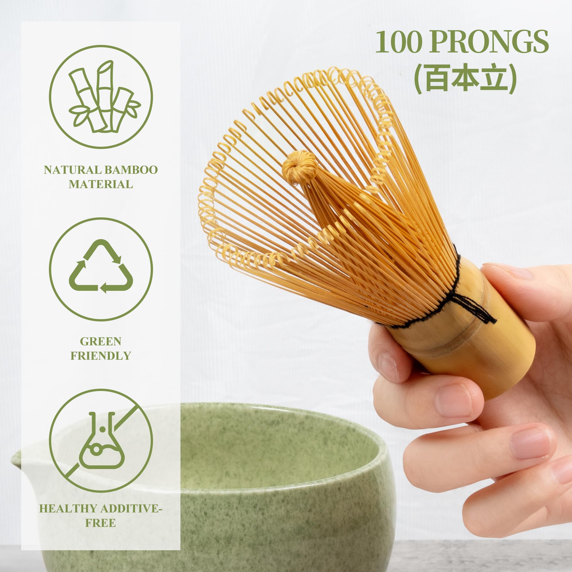 YIBO tazon matcha ceramico esmaltado para una preparacion suave.