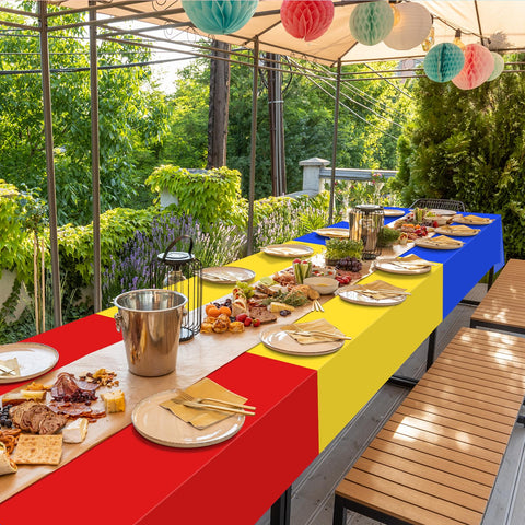 Mantel arcoíris verde de YIDAKO ideal para picnic al aire libre.