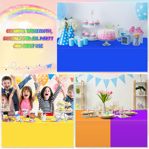 Mantel arcoíris violeta de YIDAKO, perfecto para fiestas temáticas.