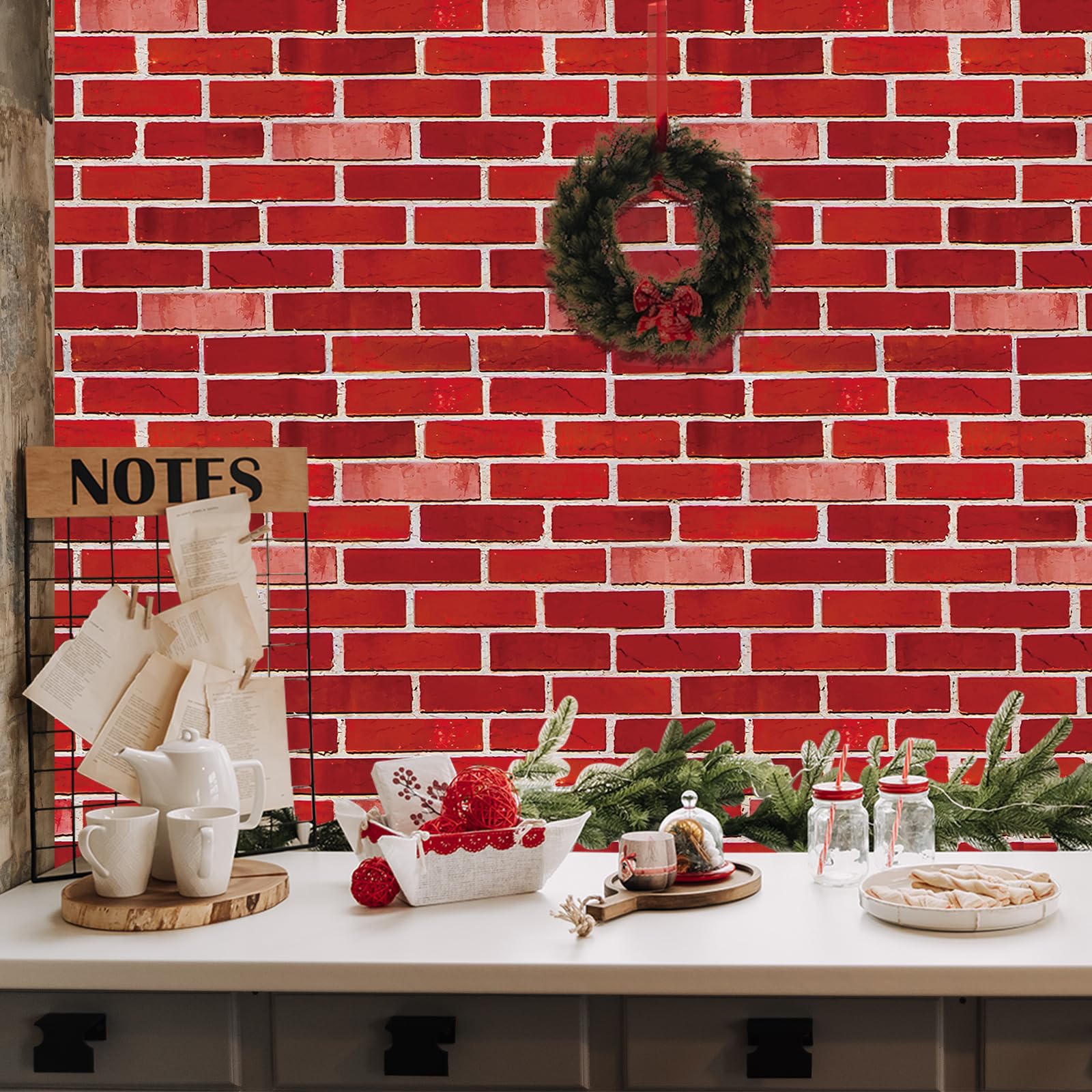 YIDAKO uso festivo ladrillo rojo, ideal para Navidad y Halloween
