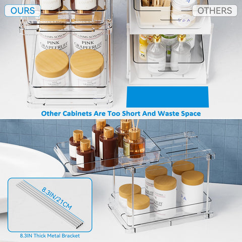 Yieach: organizador compacto debajo del fregadero, maximiza espacio vertical.