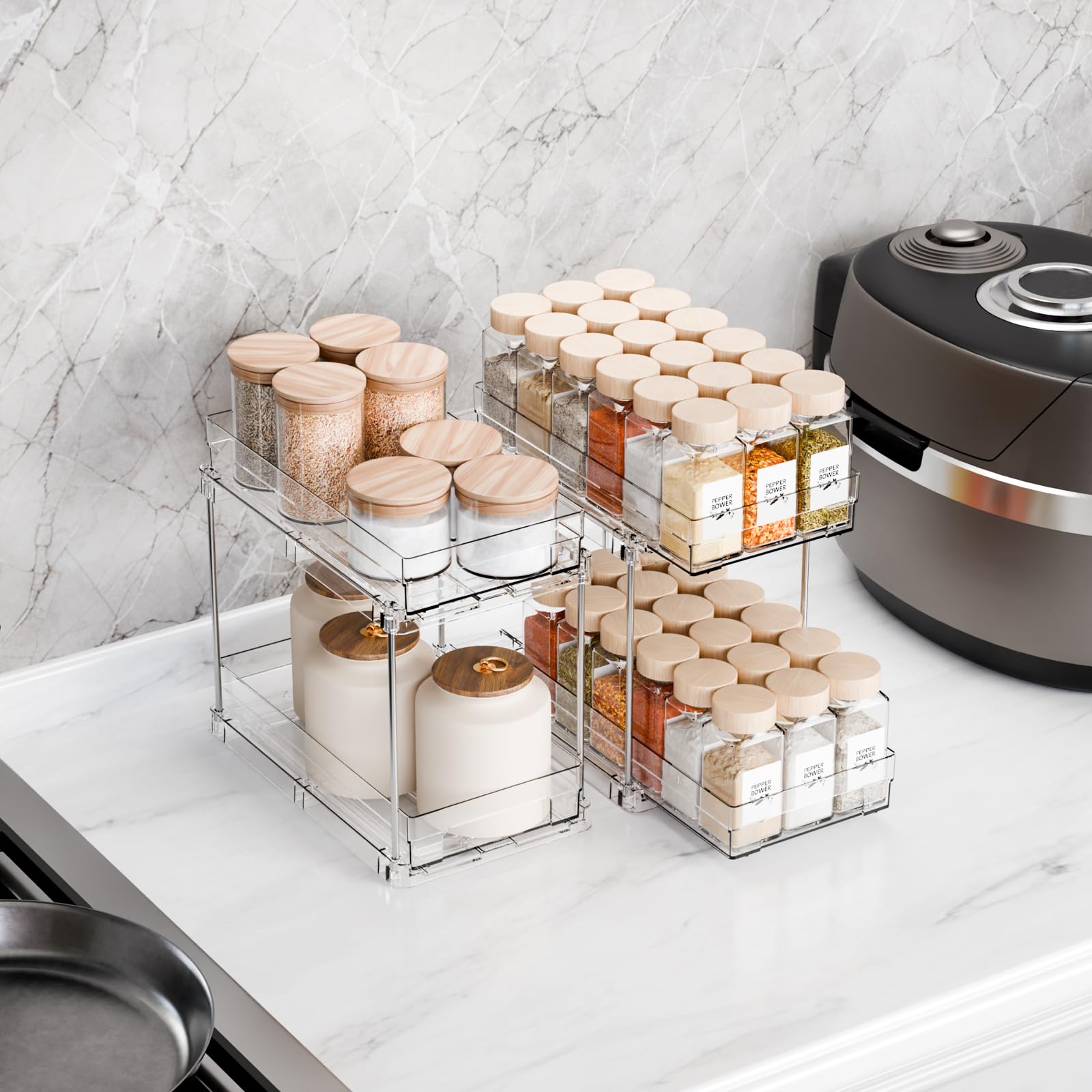 Yieach: espacio ordenado en cocina y baño con organizador compacto.