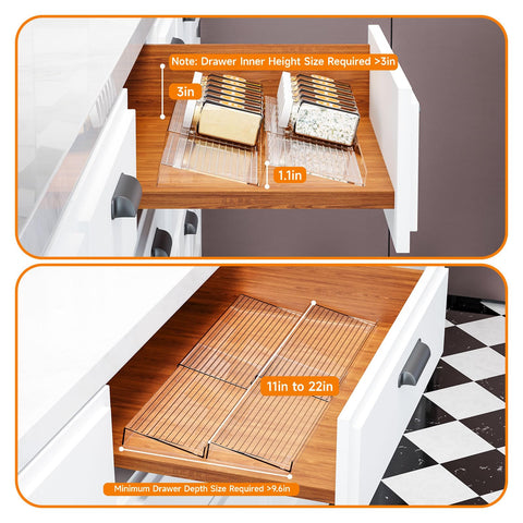 Yieach expandible de 11 a 22 pulgadas, adaptable a tu cajón.