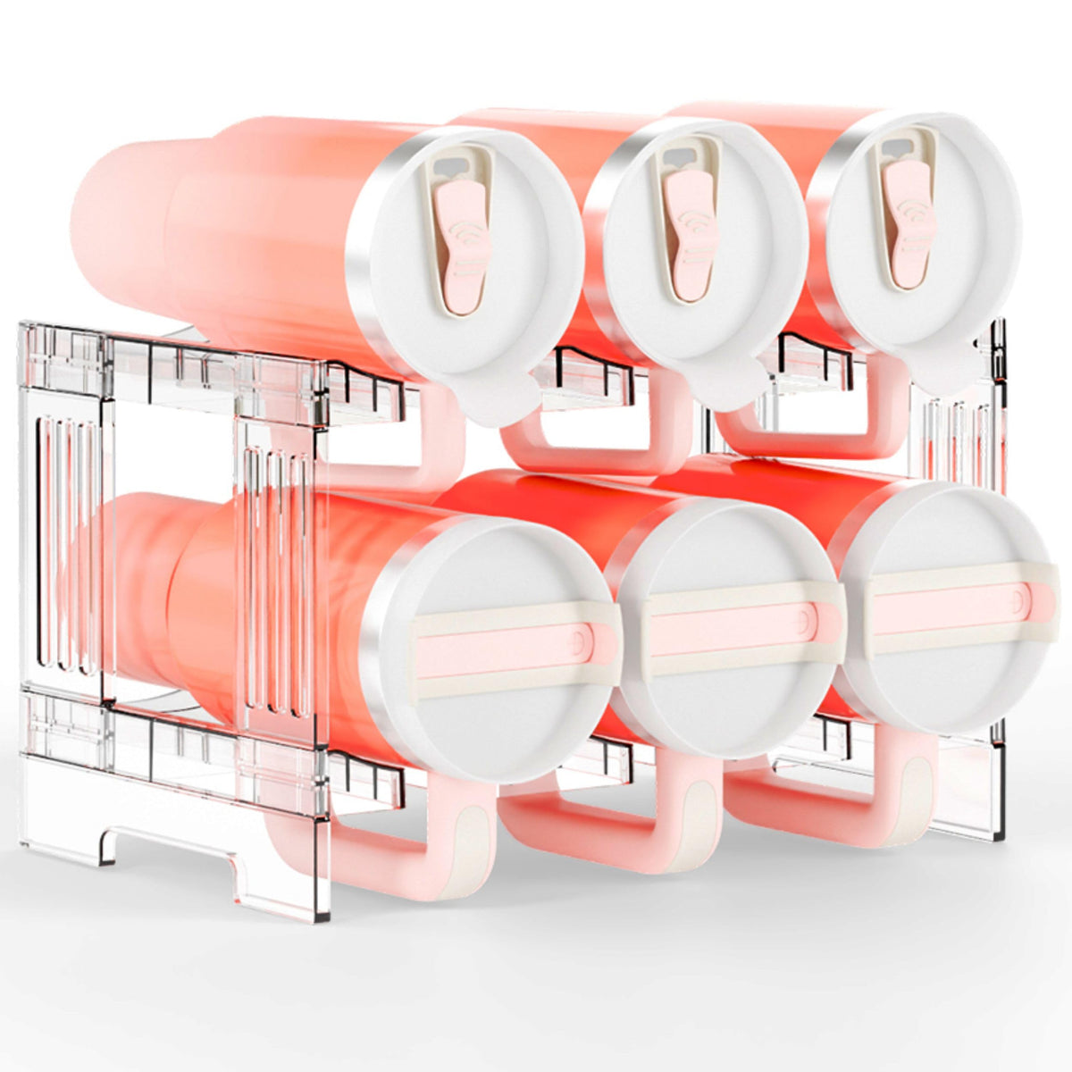 Organizador Yieach de dos niveles con mango para botellas y tazas.