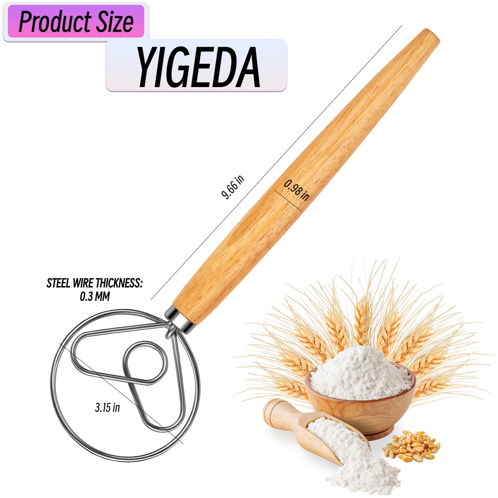 YIGEDA batidora danesa ideal para cocina doméstica y profesional.