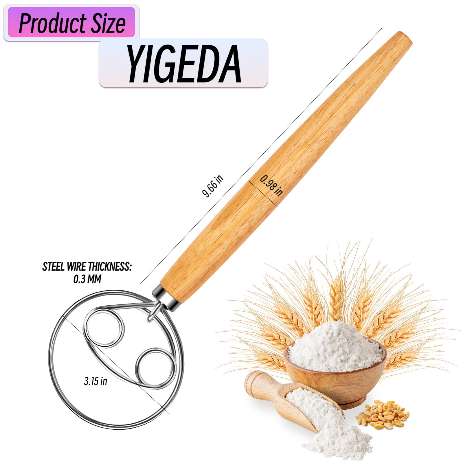 YIGEDA uso variado para batir claras y yemas o masa