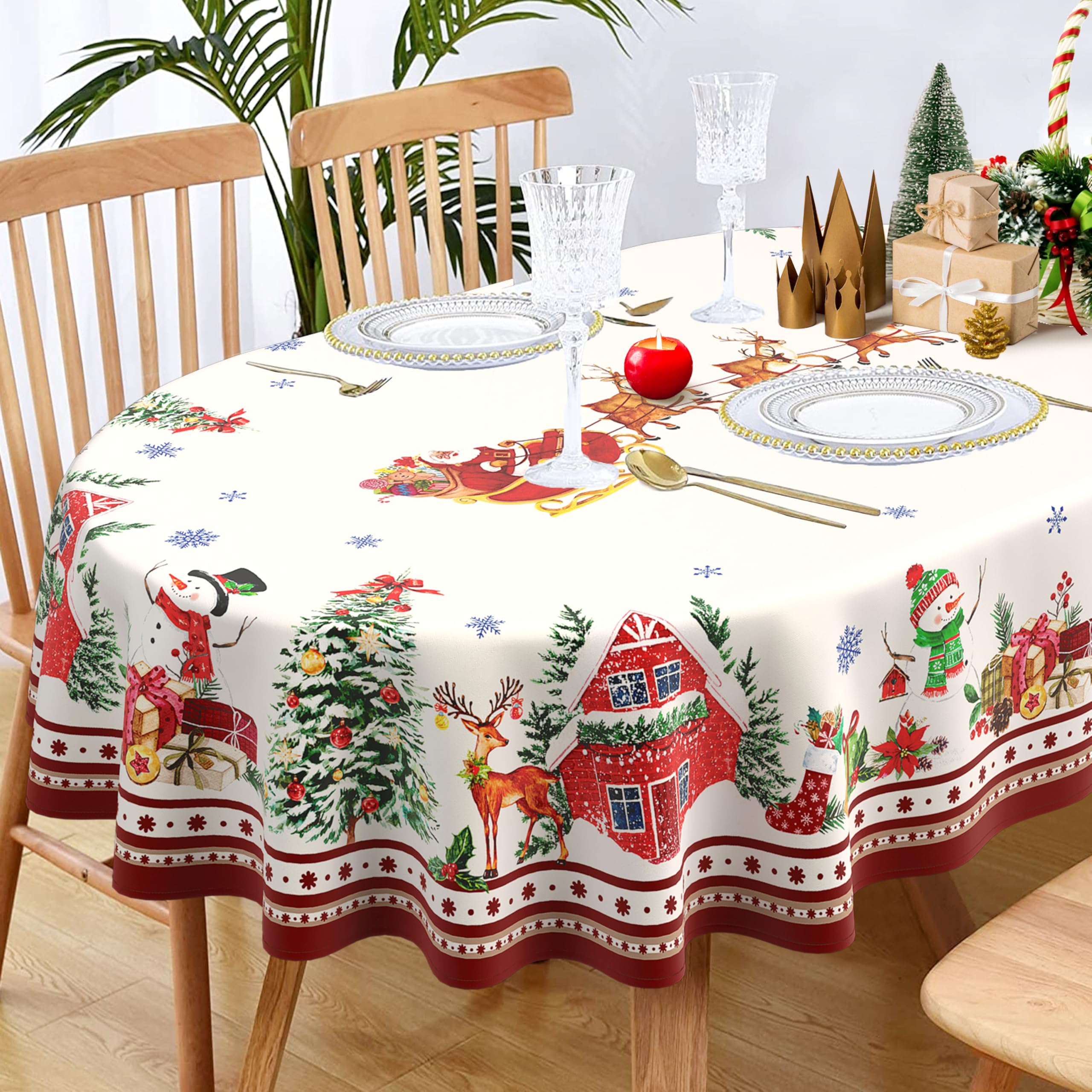 Mantel oval Yighty con hombre de jengibre, añade un toque lúdico a la mesa.