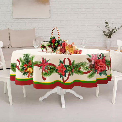 Mantel oval Yighty navidad tacto suave para mesa decorativa
