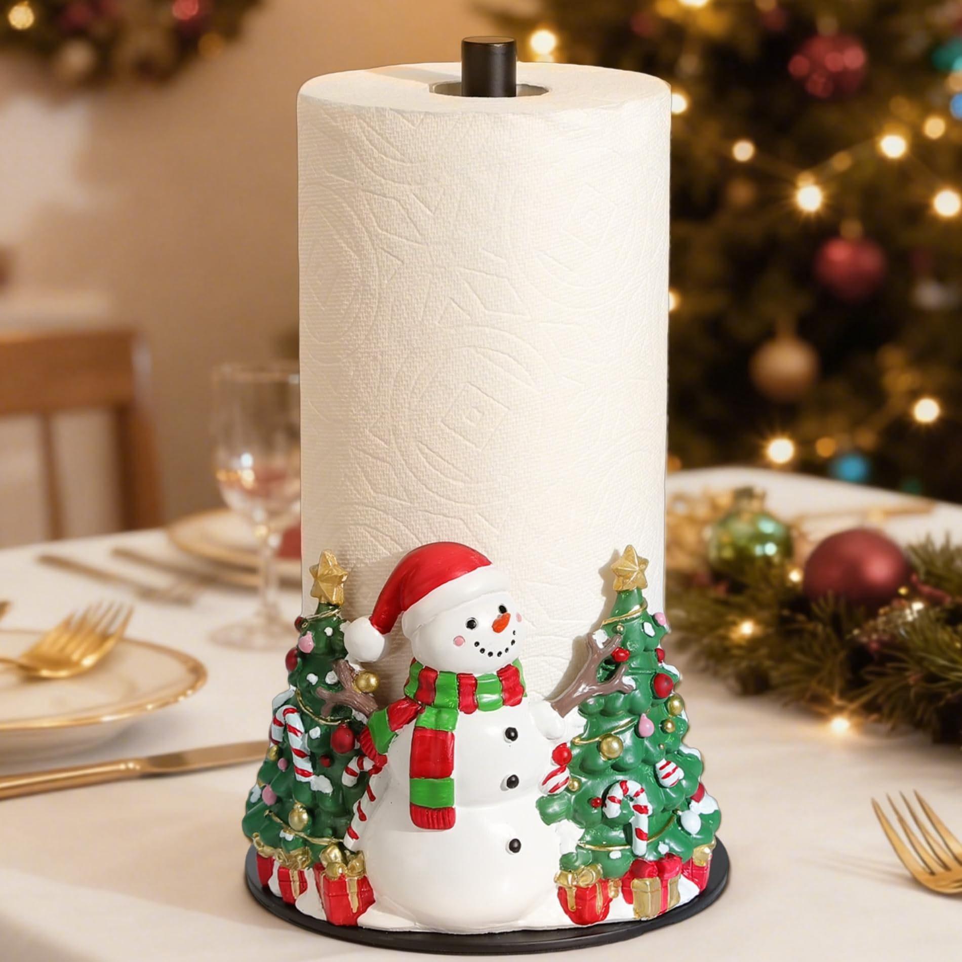 YIGII porta papel nieve, diseño festivo para decorar la mesa de cocina.