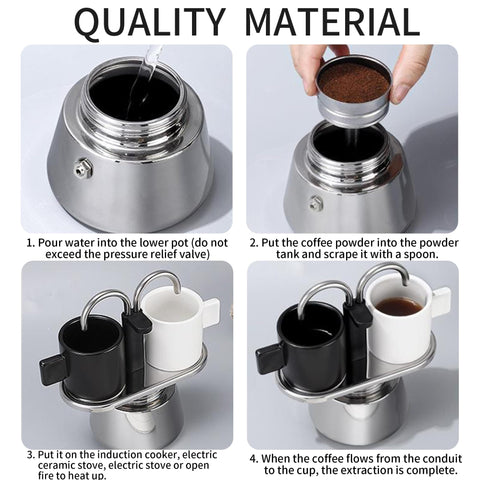 La limpieza fácil de la yihaossing moka pot evita complicaciones tras cada uso.