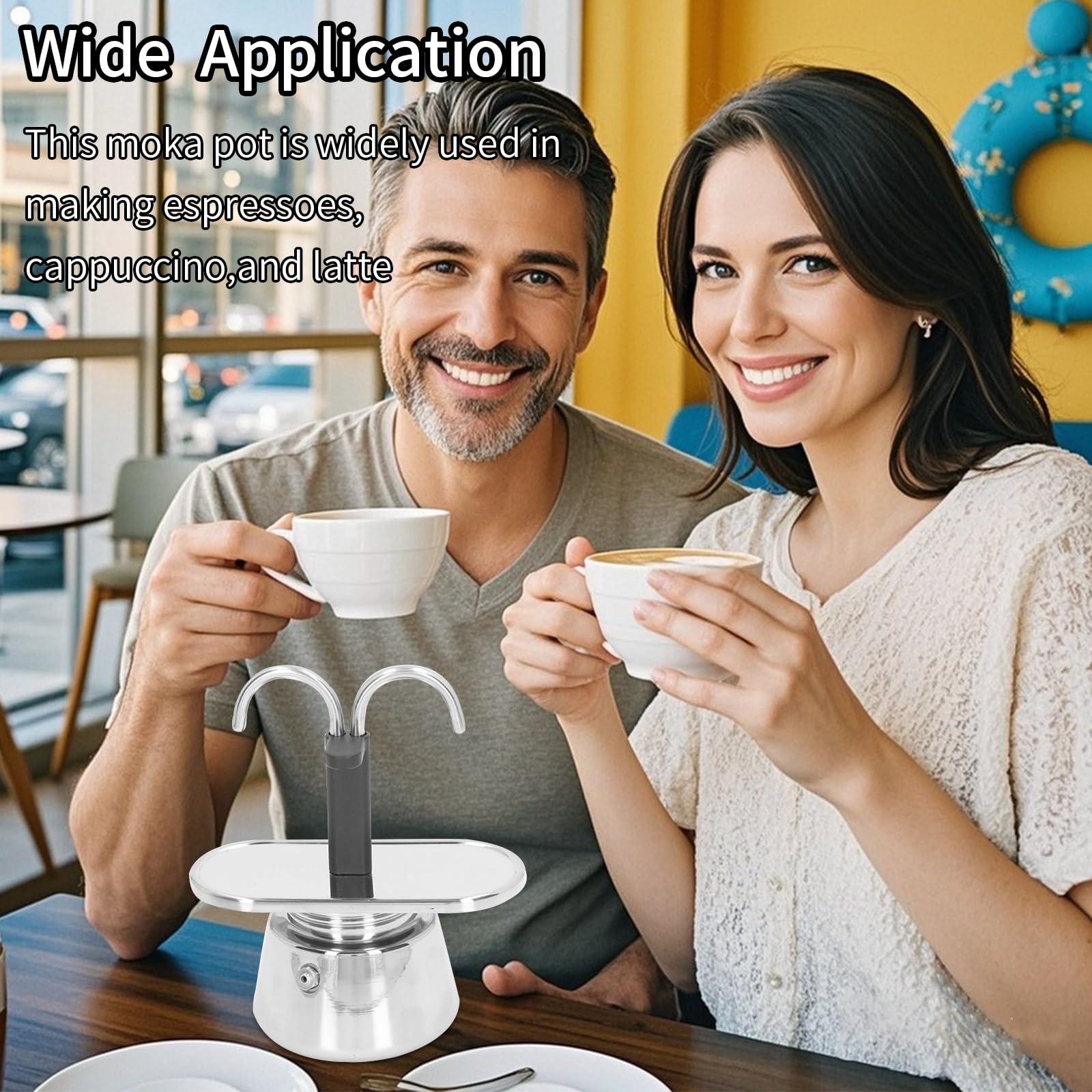 La yihaossing moka pot mango ergonómico facilita agarrar y verter con comodidad.