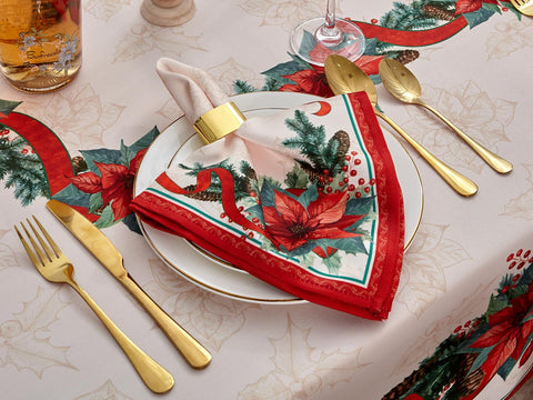 YiHomer centro de mesa navidad con poinsettia para ambientar.