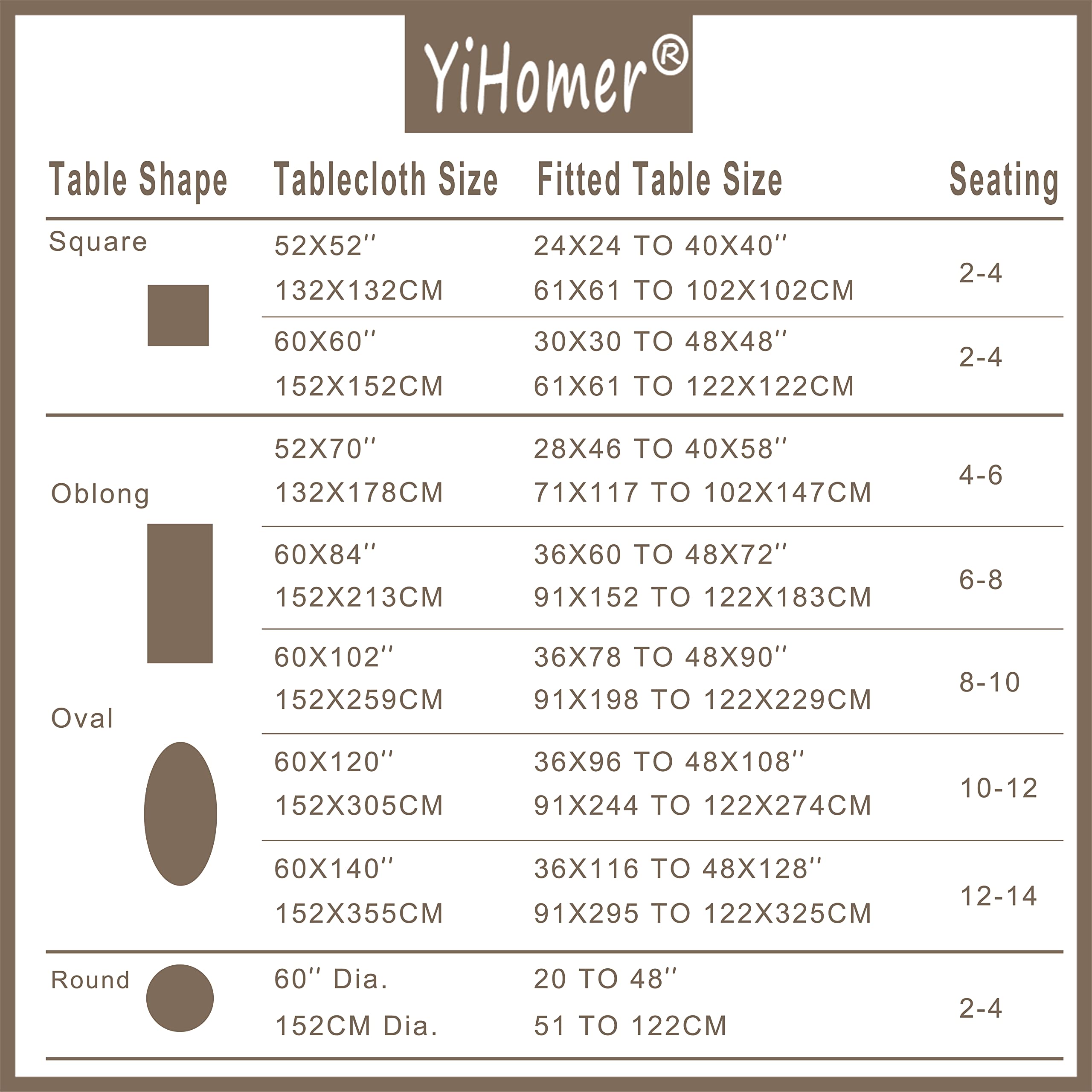 YiHomer mantel lavable a máquina, fácil de limpiar tras comidas.