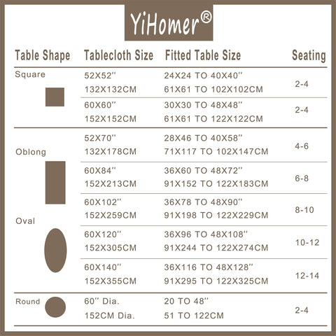 YiHomer mantel lavable a máquina, fácil de limpiar tras comidas.