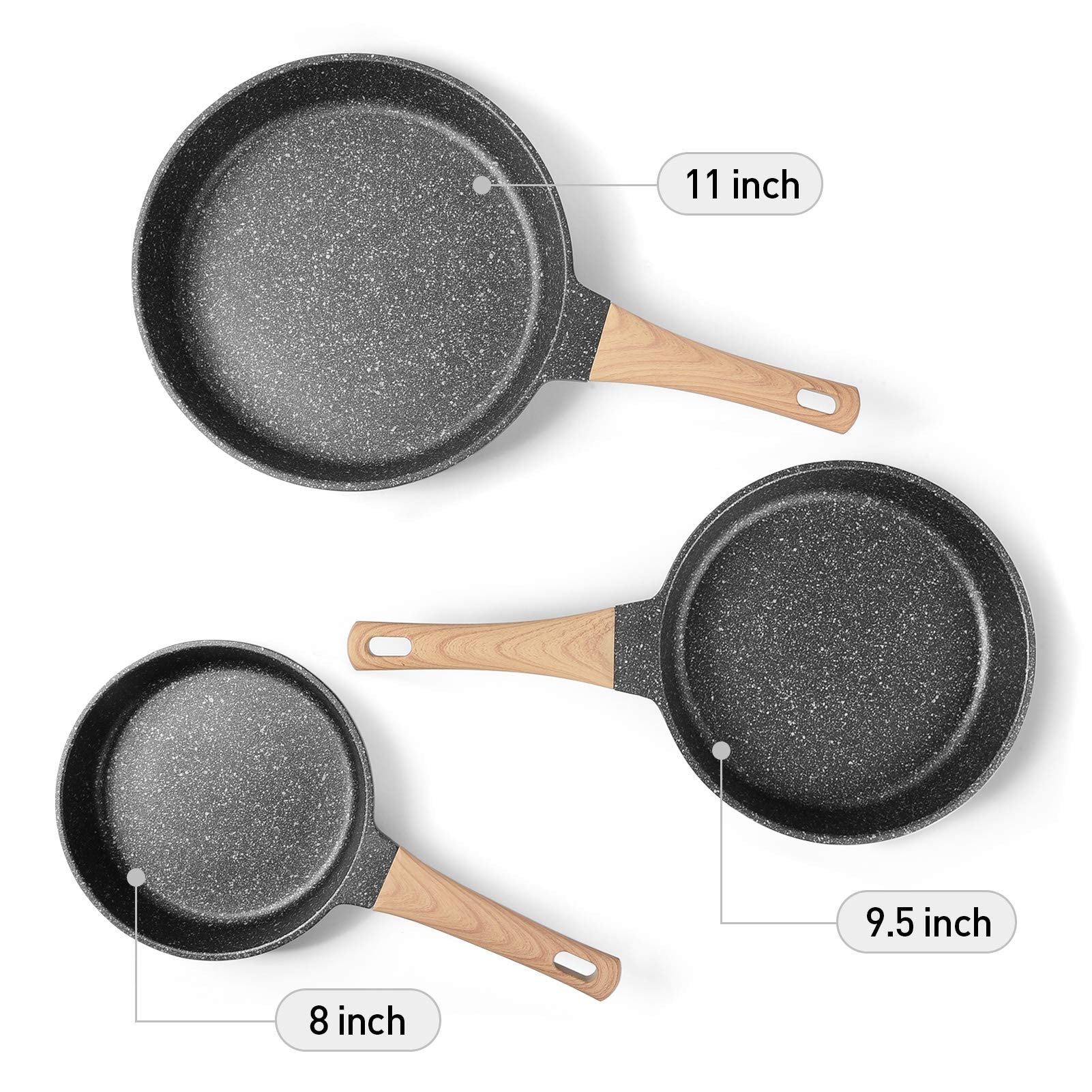 Sartén Yiifeeo de 9,5 pulgadas antiadherente para cocina diaria