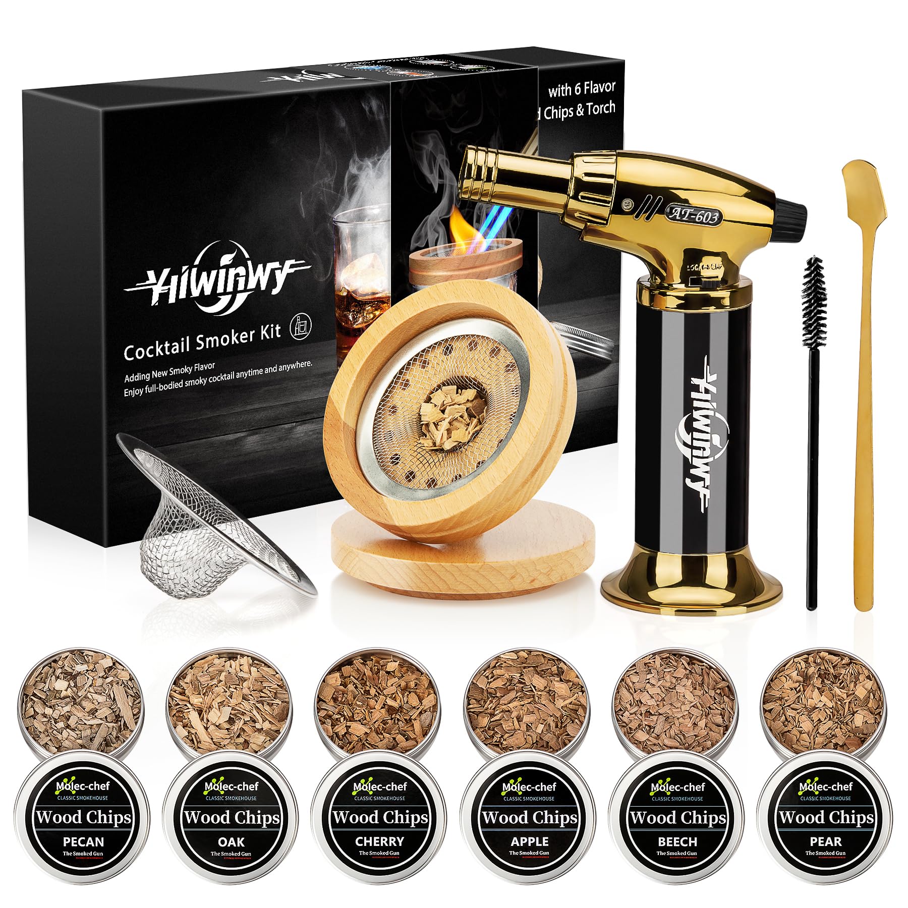 Kit de humo Yiiwinwy para cócteles con antorcha, ideal para ahumar en casa.