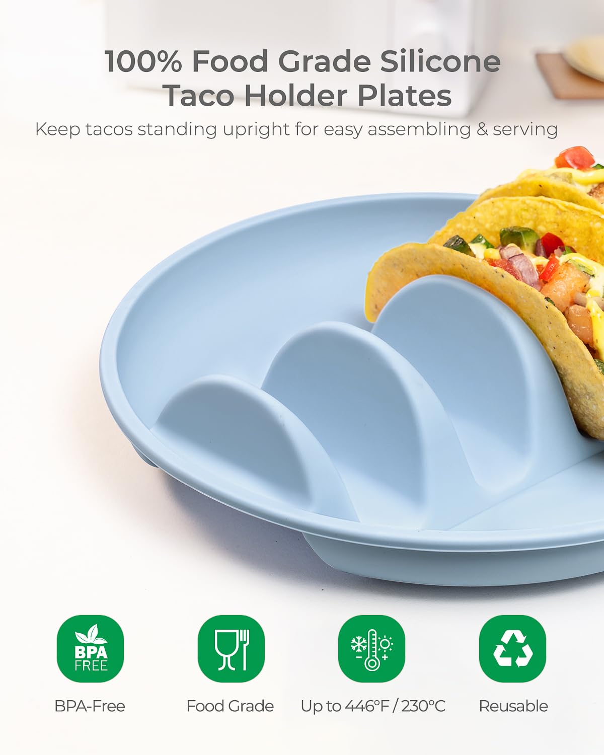 Base antideslizante YIIYOUNG para servir tacos en mesa