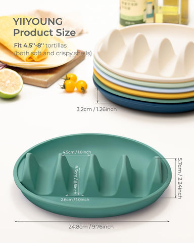 Capacidad para 4 tacos y acompañamientos, diseño espacioso y práctico de YIIYOUNG.