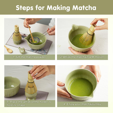YIKG Kit de Matcha: chashaku de bambú para porciones precisas.