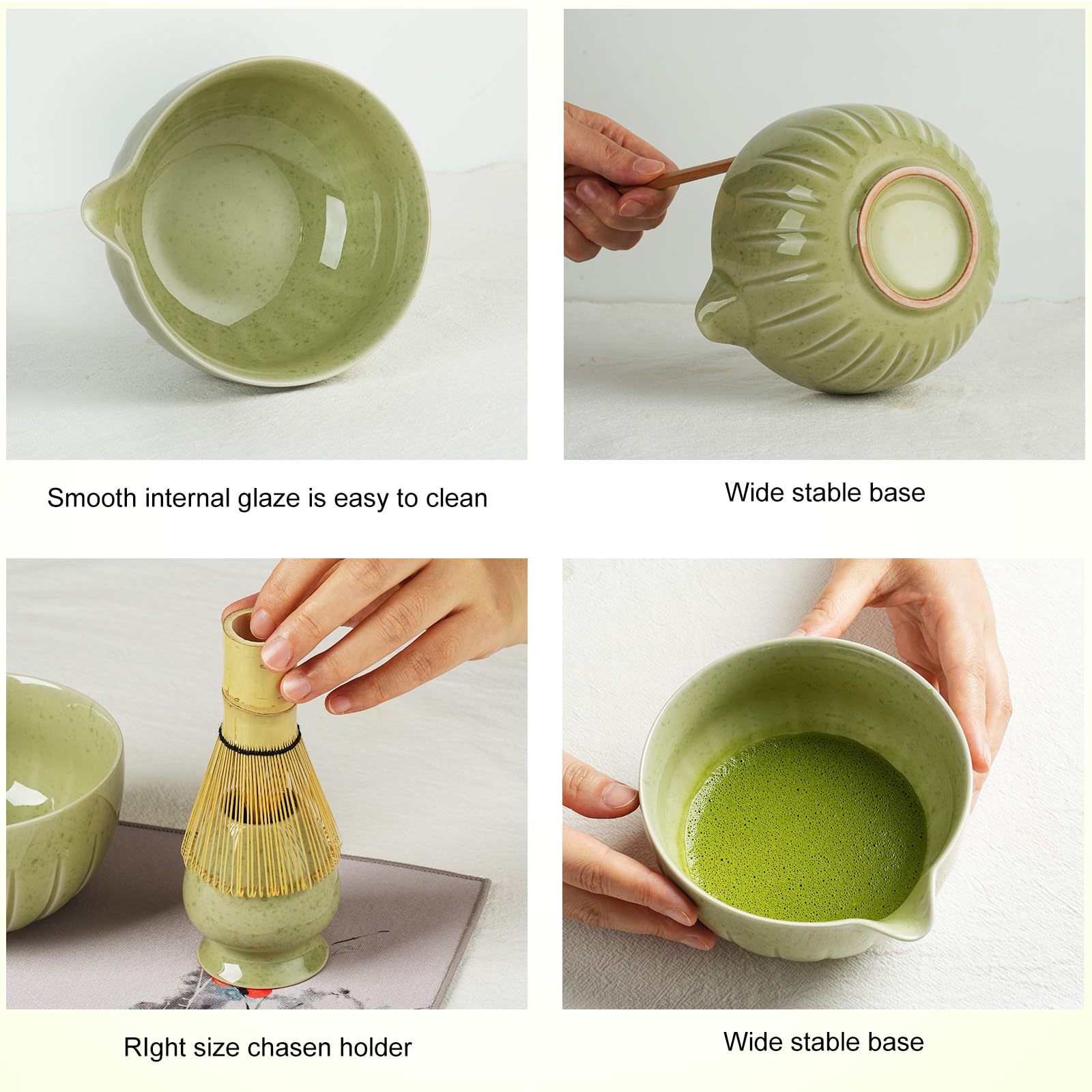 YIKG Kit de Matcha: soporte para chasen, mesa ordenada.