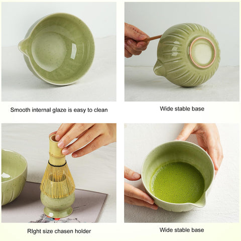 YIKG Kit de Matcha: soporte para chasen, mesa ordenada.