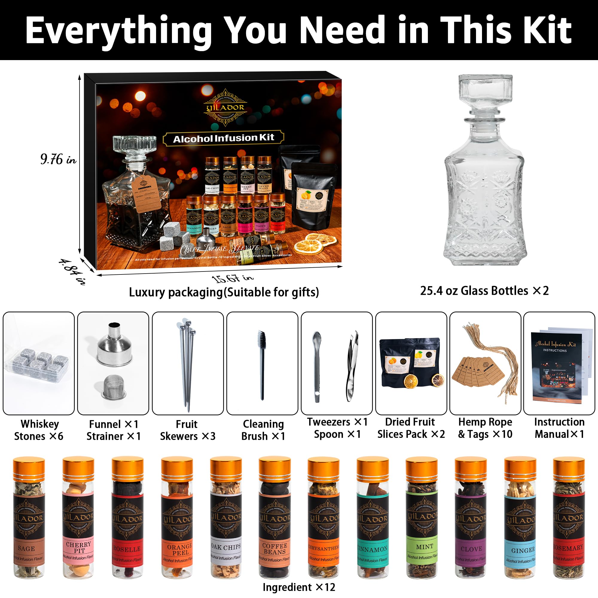 Yilador kit de infusión preparación cocteles para ideas rápidas de mezclas.