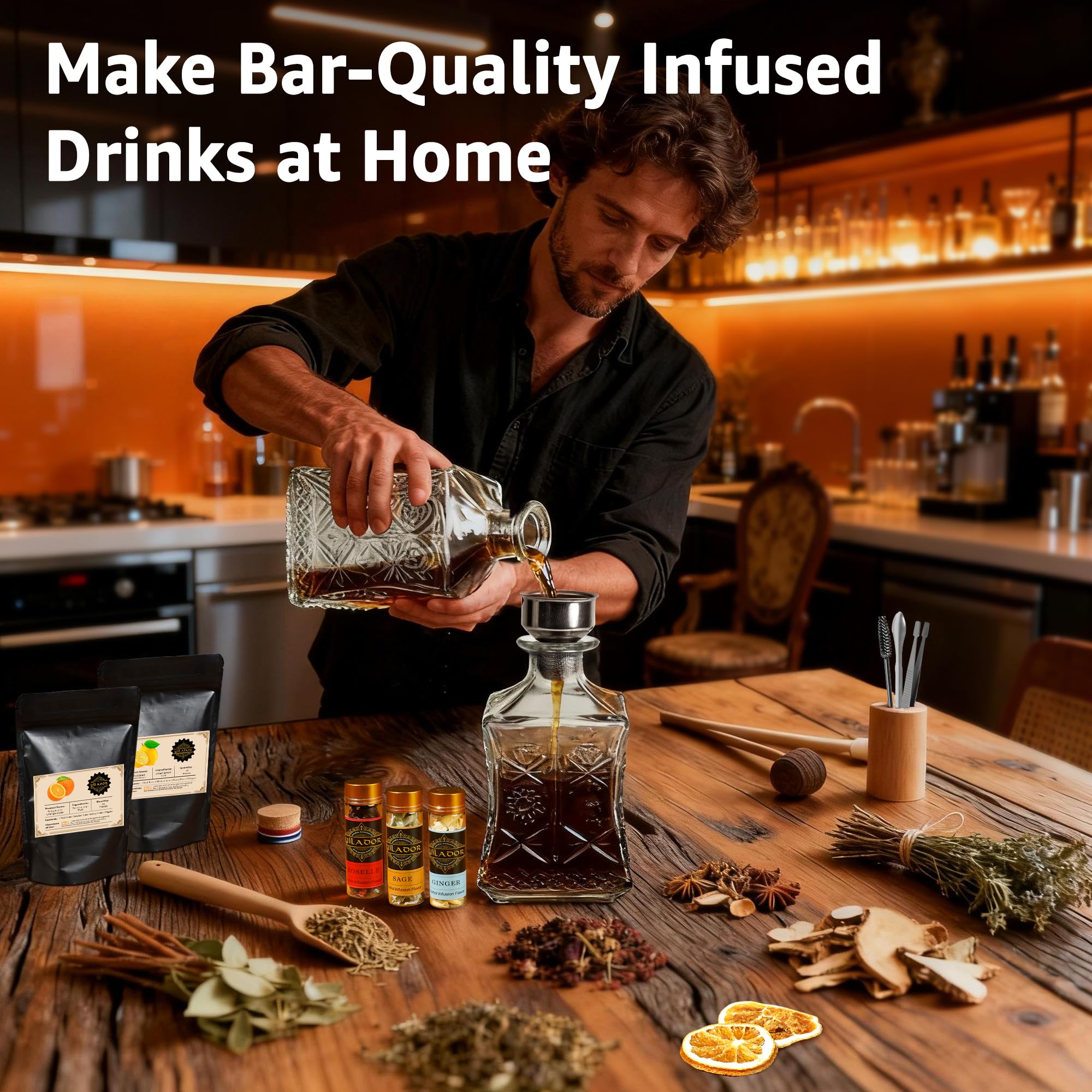 Yilador kit de infusión tequila para sabores con notas claras y cítricas.