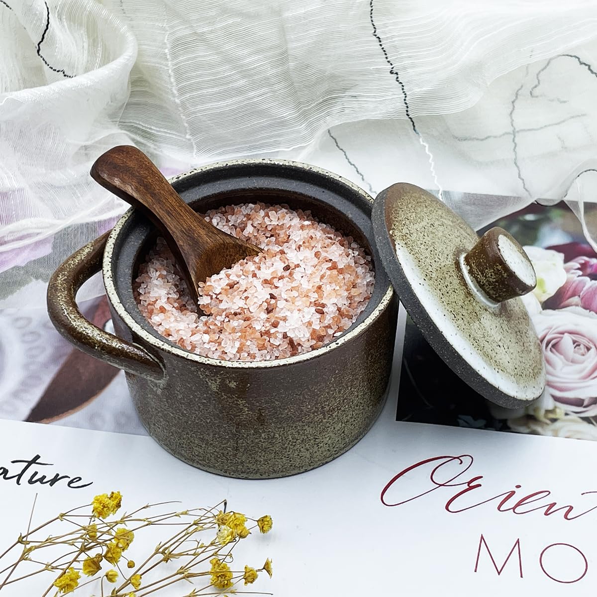 YILUSHENGHUA dimensiones-300g-capacidad, sal a mano para recetas.