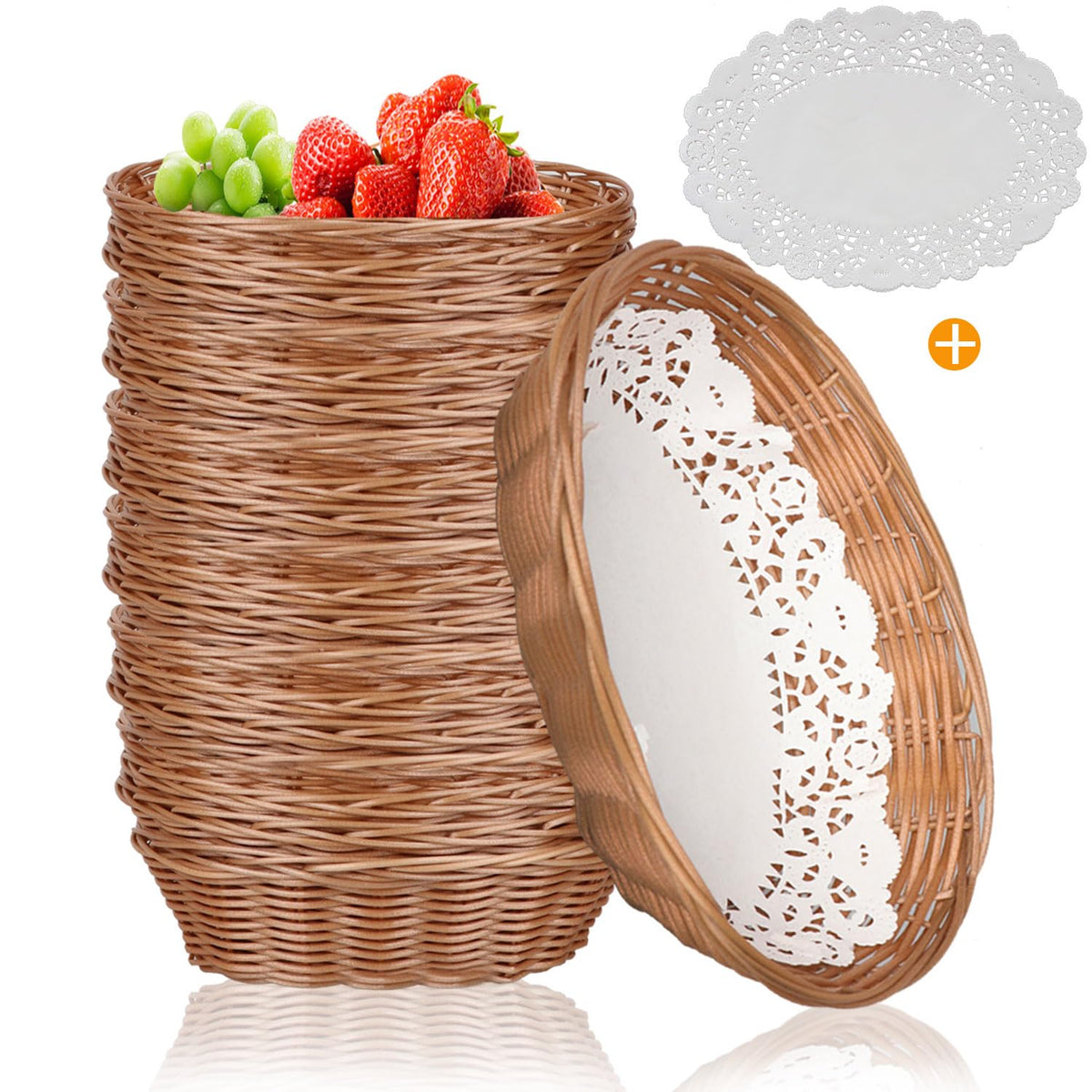 Cesta ovalada de plástico Yimerlen para pan, ideal para servir.