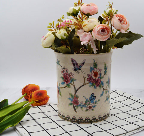 YIMIFLA porta-utensilios decorado con flores, añade color y estilo a la cocina