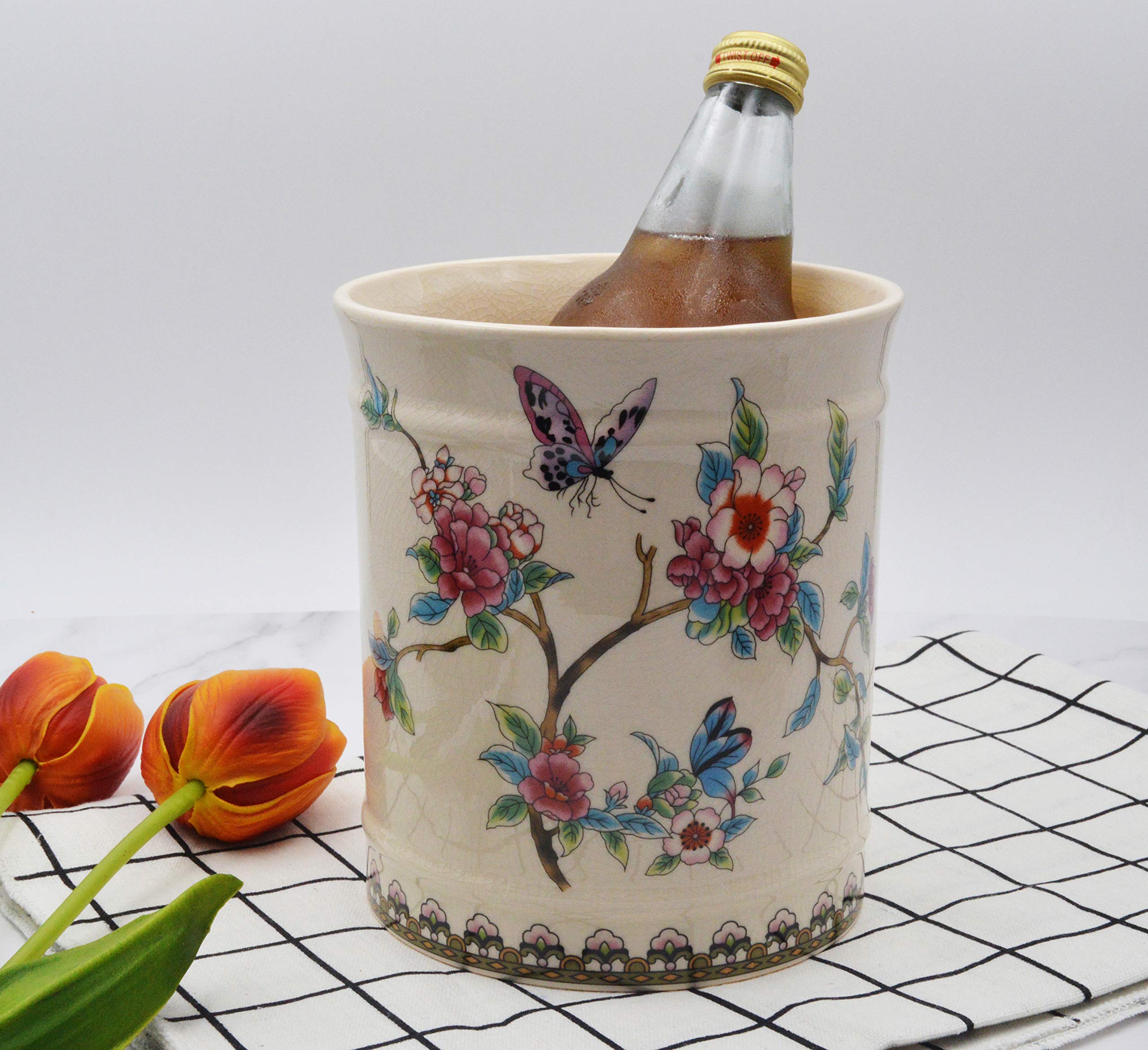 YIMIFLA porta-utensilios multiusos, sirve como cubo de vino o jarrón