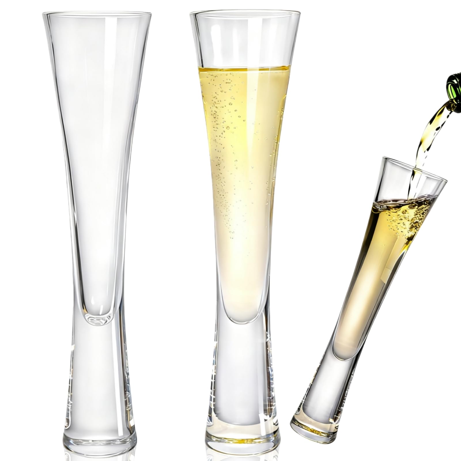 Copas YIMITEE de champagne 5 oz con pack de 2 para brindar con estilo.