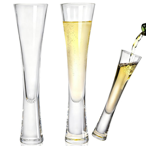 Copas YIMITEE de champagne 5 oz con pack de 2 para brindar con estilo.