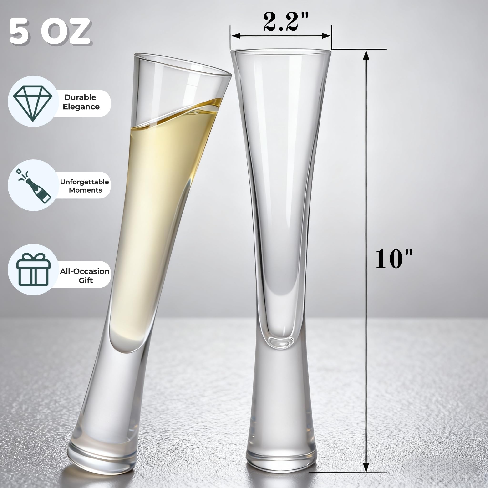 Copa cristal YIMITEE con diseño ergonómico para un agarre cómodo.