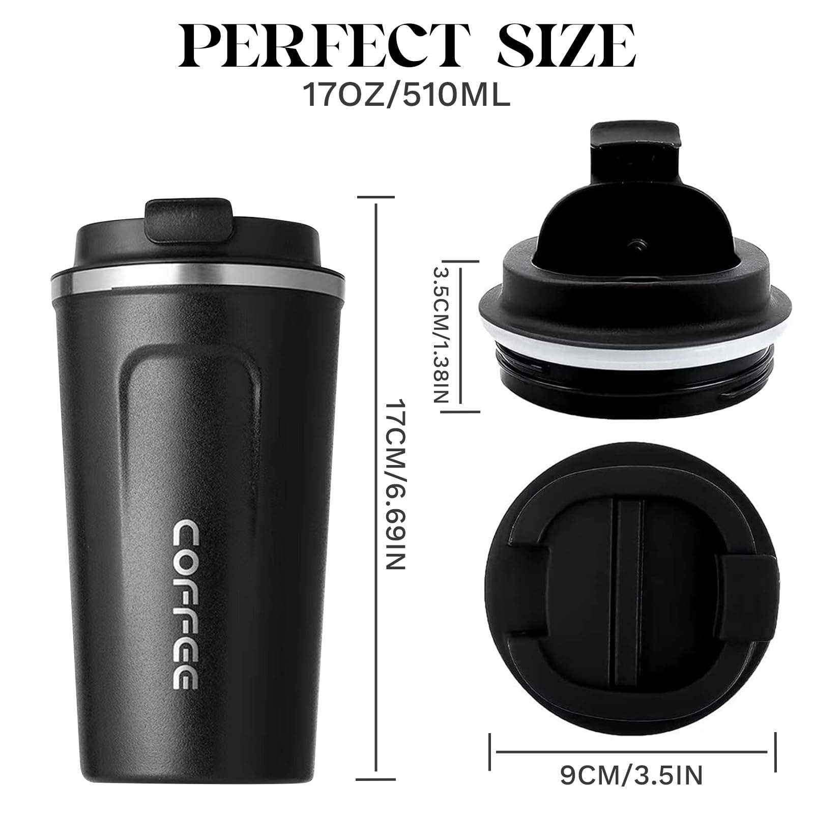 YINBAOGE 510 ml, capacidad adecuada para uso diario.