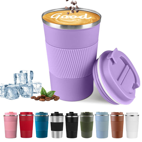 YINBAOGE Taza de viaje con tapa, evita derrames en desplazamientos