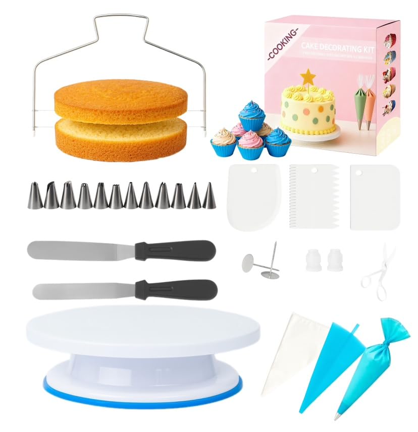 Yindess bandeja giratoria antideslizante para decorar tartas con giro suave