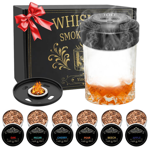 YINDUZ kit-ahumador-whiskey-electrico con batería integrada para uso repetido en casa.