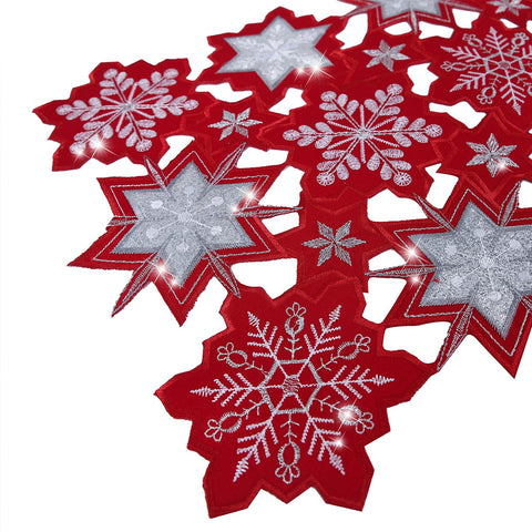 YINFUNG camino de mesa navidad copos de nieve hilo plata brillo sutil