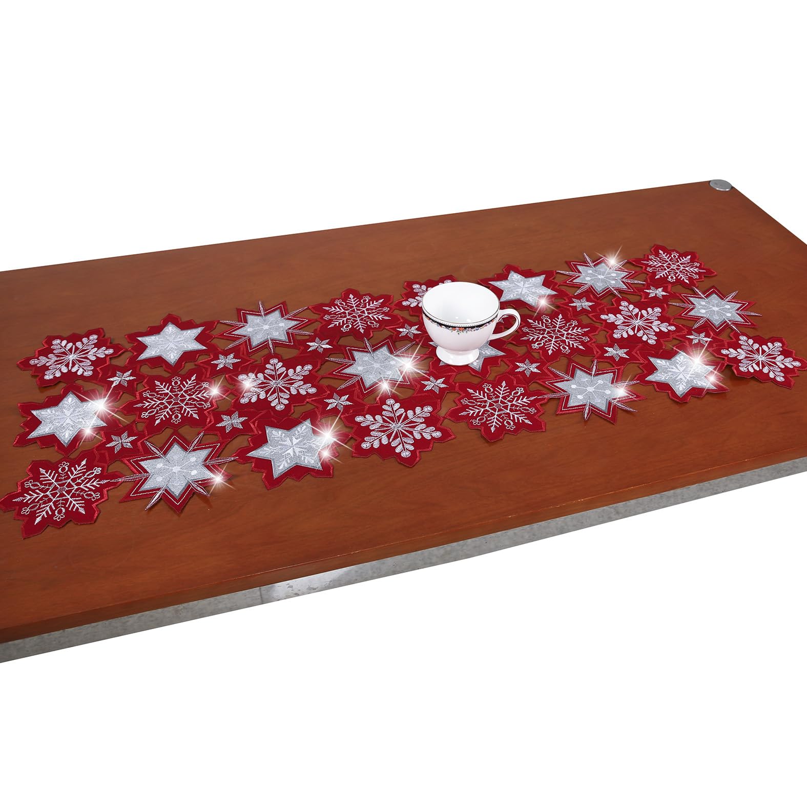 YINFUNG camino de mesa navidad rojo brillante para cenas cálidas